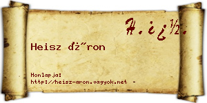 Heisz Áron névjegykártya