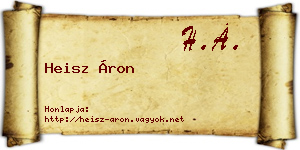 Heisz Áron névjegykártya